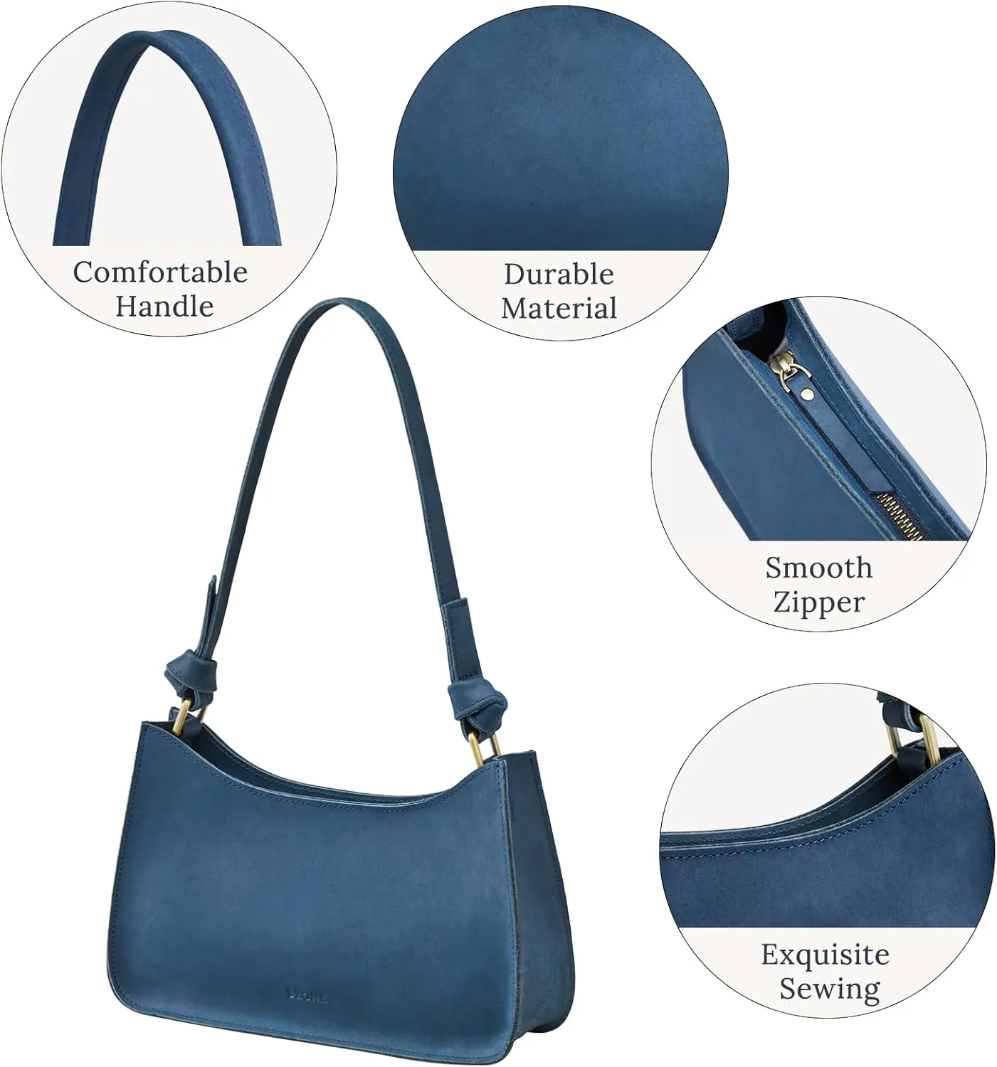 S-ZONE Leather Shoulder Bags for Women Small Shoulder Purse Handbags Clutch Hobo Bag Cute Purses