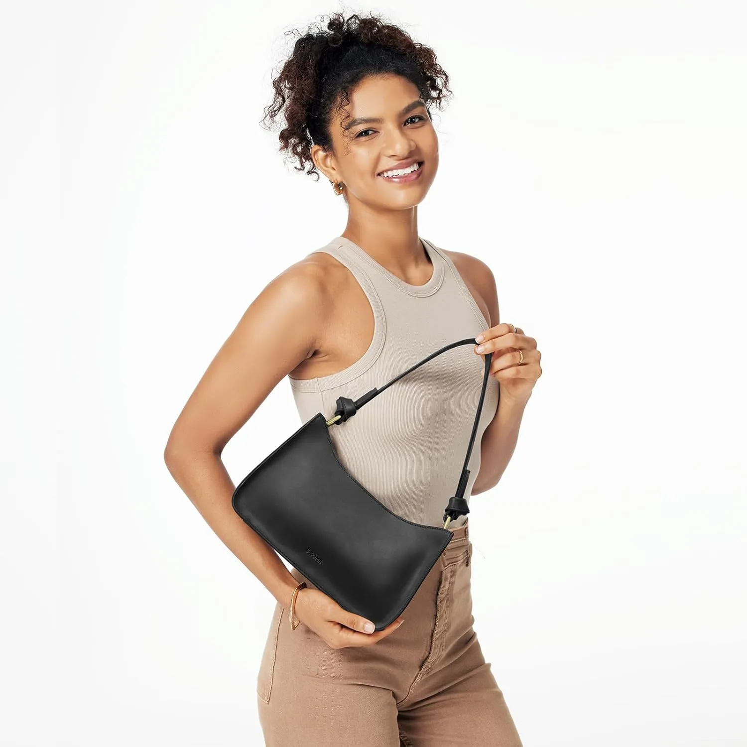 S-ZONE Leather Shoulder Bags for Women Small Shoulder Purse Handbags Clutch Hobo Bag Cute Purses