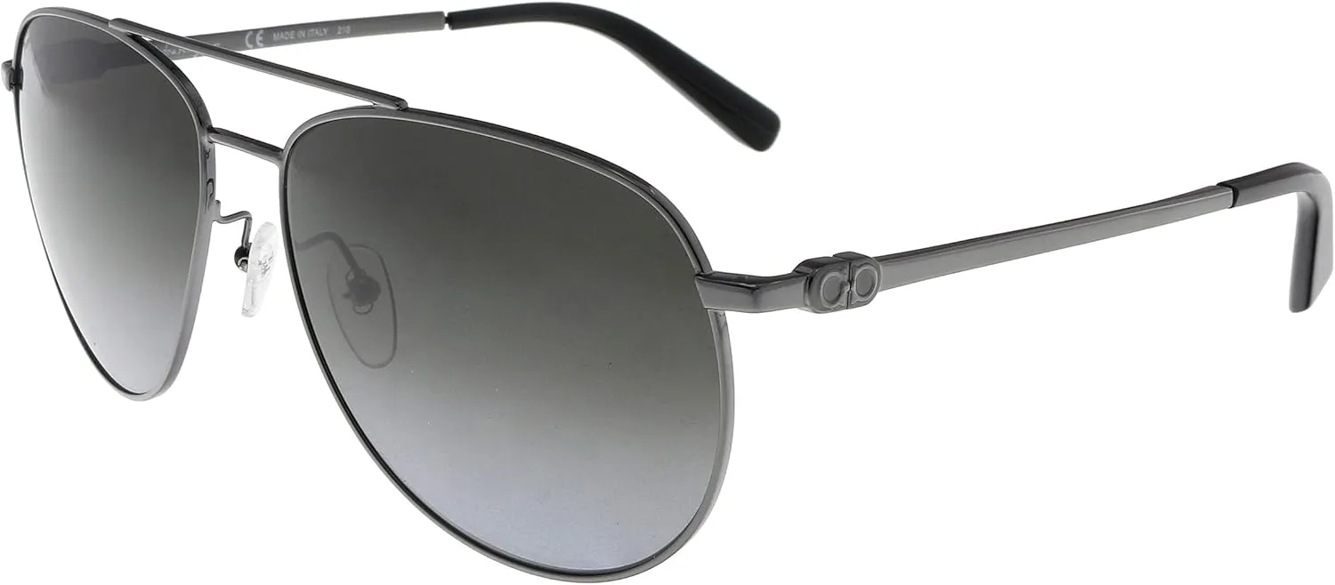 Salvatore Ferragamo Aviator Sunglasses SF157S 069 Ruthenium/Black 60mm 157