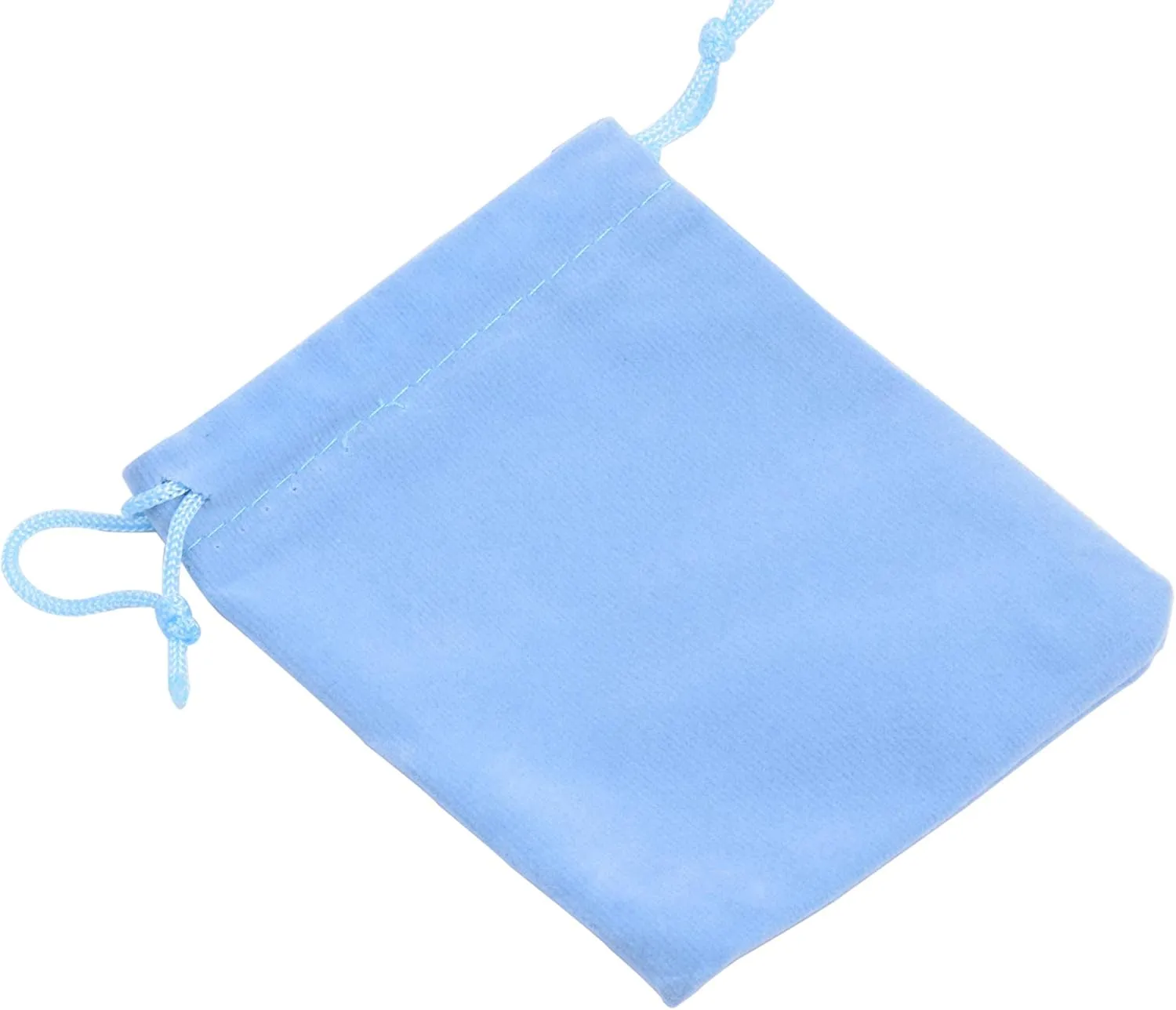 Sansam 50pcs Sky Blue Drawstrings Velvet Bags for Jewelry, Gift, Wedding Favors, Candy Bags, Party Favors, 4.0x4.8''