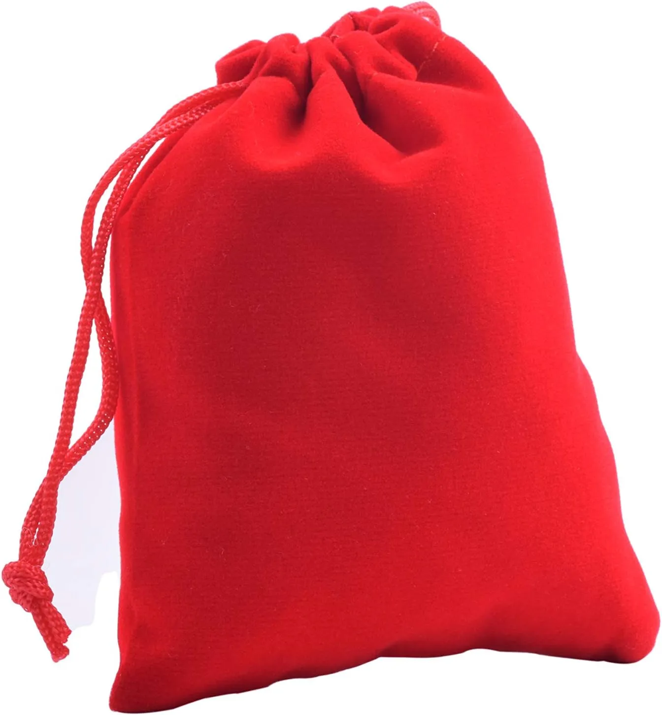 Sansam 50pcs Small Drawstring Velvet Jewelry Pouches, 4.0x4.8 Inch Red Drawstring Velvet Gift Bags,Treat Favor Bags for Wedding, Party, Shower