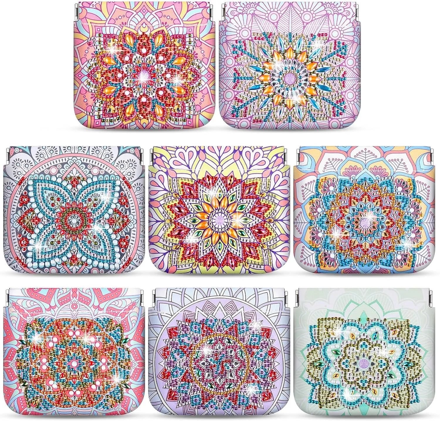 Sanwuta Mandala DIY Diamond Painting Coin Purse Holder Makeup Bags Bulk Cosmetic Wallet Diamond Painting Kits Pocket