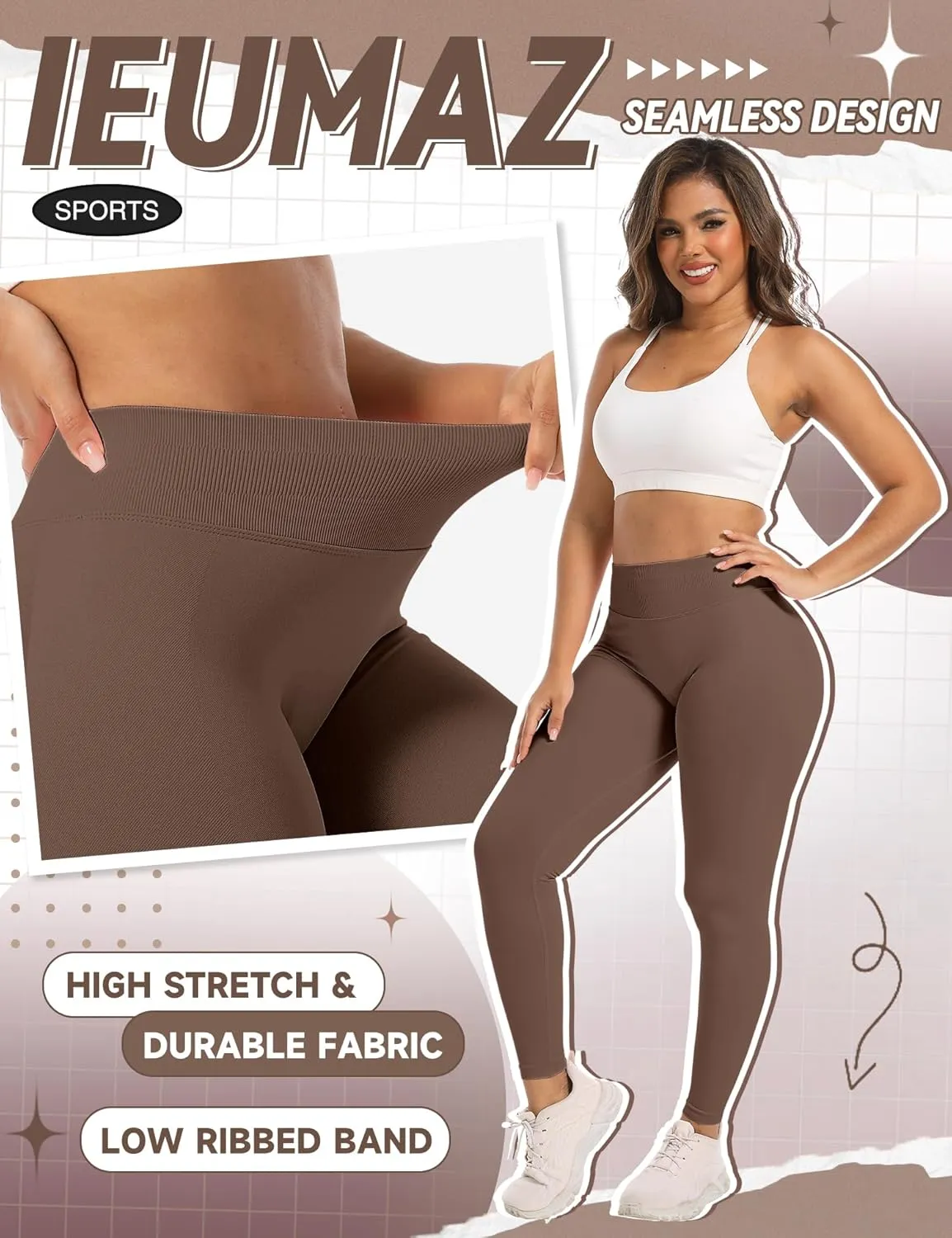 Scrunch Butt Lifting Leggings for Women Impact Gym Seamless Workout Leggings Mid Low Waist Tummy Control Yoga Pants