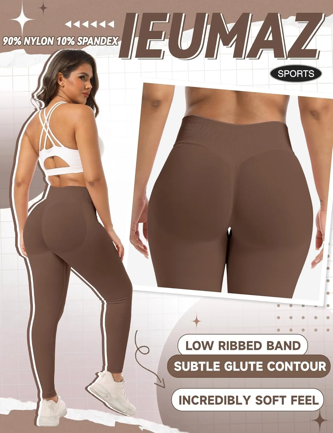 Scrunch Butt Lifting Leggings for Women Impact Gym Seamless Workout Leggings Mid Low Waist Tummy Control Yoga Pants