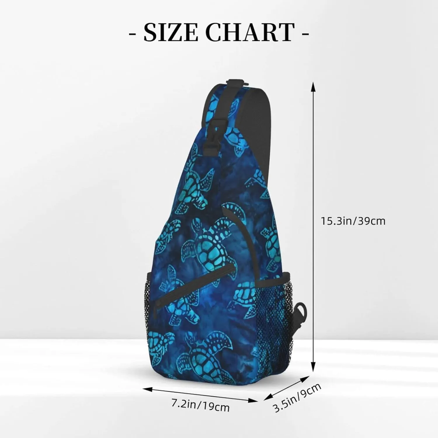 Sea Turtle Sling Bag Crossbody Backpack for Men Women Watercolor Blue Sea Turtle Nautical Coastal Sea Animal Underwater World Print Chest Bag Casual Shoulder Backpack Travel Hiking Daypack