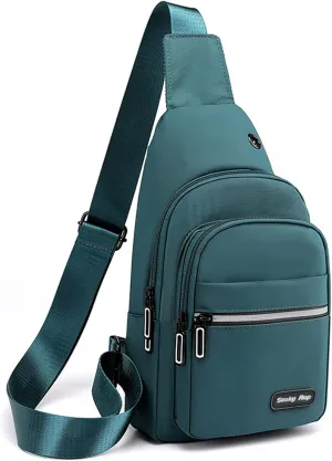 Seoky Rop Sling Bag Crossbody Backpack for Men Women Multipurpose Chest Shoulder Bag for Travel Hiking Daypack Green