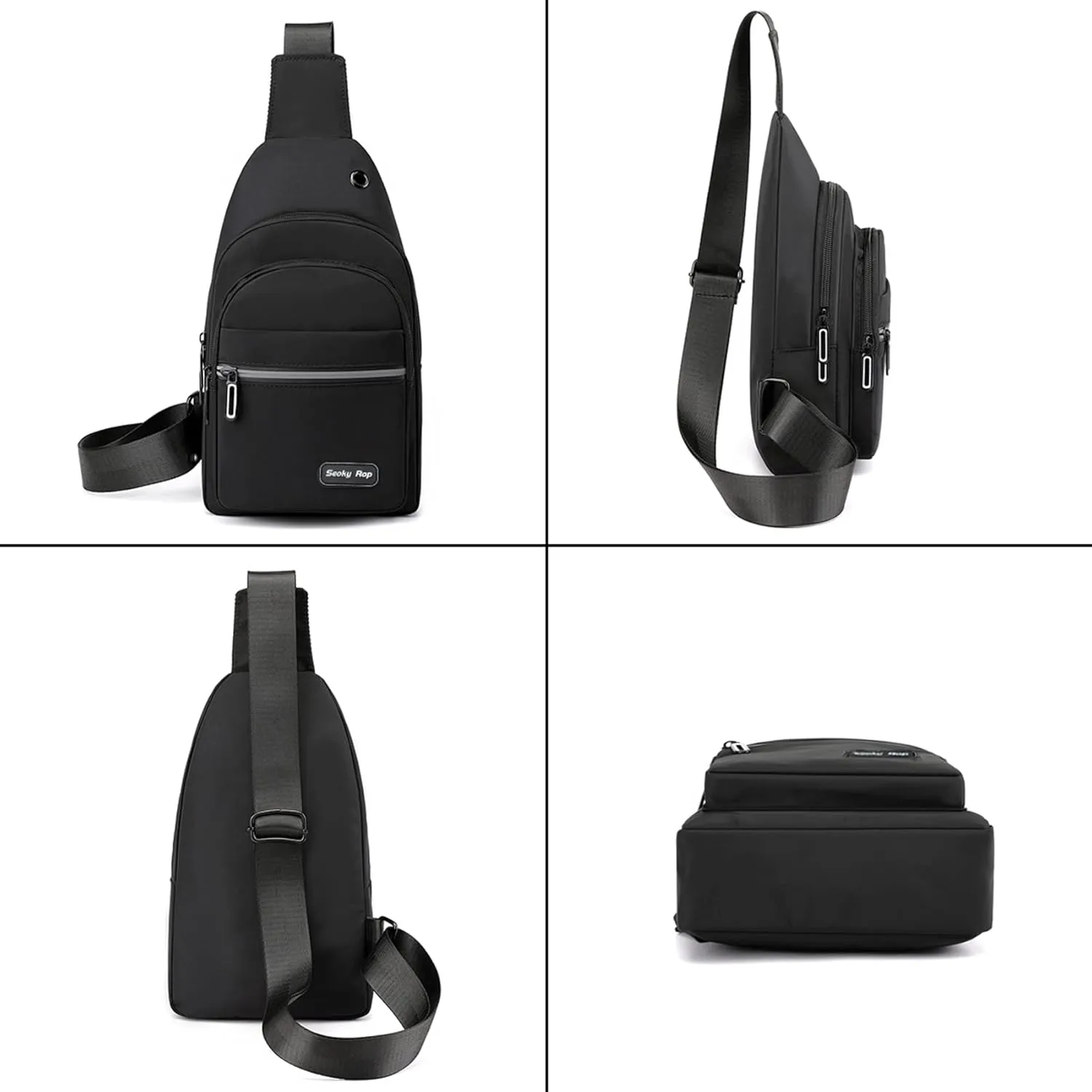 Seoky Rop Sling Bag Crossbody Backpack for Men Women Multipurpose Chest Shoulder Bag for Travel Hiking Daypack Green
