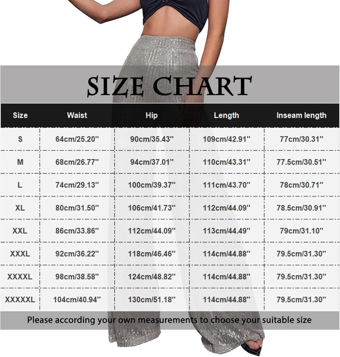 Sequin Pants Women Fashion High Waist Pant Sparkly Wide Leg Trousers Elastic Loose Side Zipper Shiny Pants