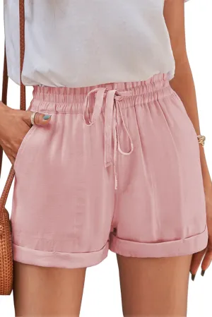 SESERAGI Women Comfy Cotton 2" High Waisted Shorts Casual Summer Ruffles Elastic Waist Short Pants with 4 Pockets