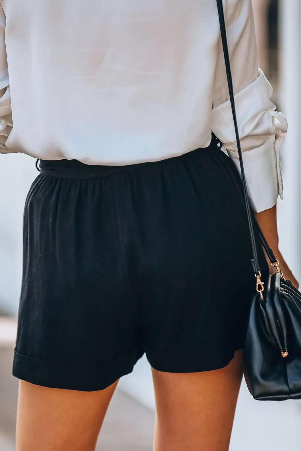 SESERAGI Womens Cotton Linen Shorts Soft Elastic Waist Summer Casual Short Pants