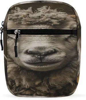Sheep Head Image Small Satchel Mini Crossbody Sling Bag Shoulder Bag for Men Women Workout Travelling