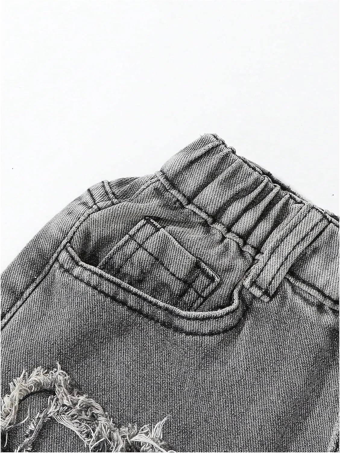 SHENHE Girl's Y2K Heart Applique Elastic High Waist Jeans Wide Leg Loose Denim Pants