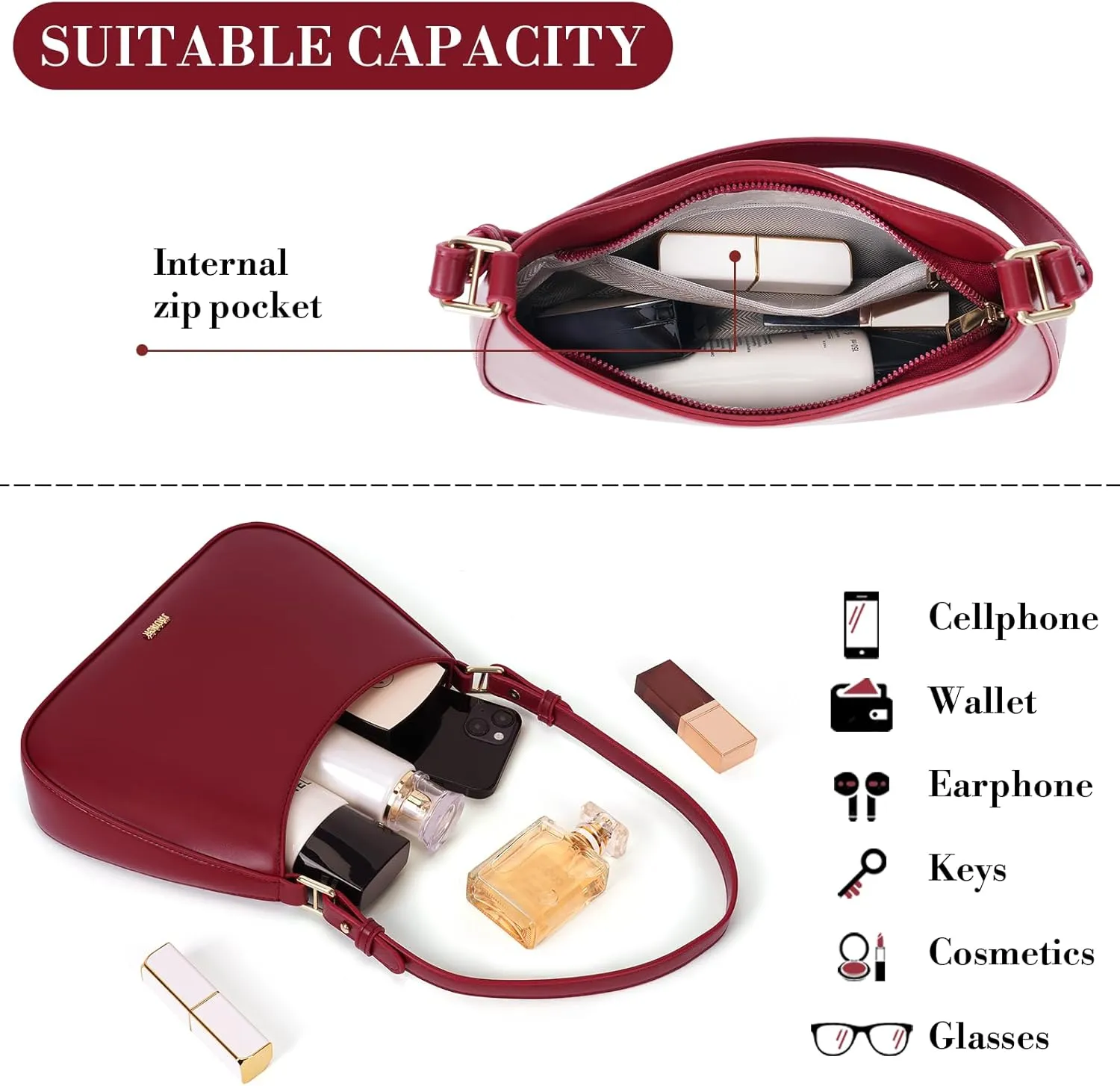 Shoulder Bags for Women Y2k Purses and Handbags Crossbody Bag Trendy Leather Shoulder Purse Small Hobo Tote Bag