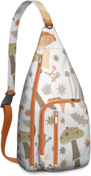 Shoulder Sling Crossbody Casual Chest Bag For Travel Sports Running,Backpack for Men & Women Lightweight Sports BagCrossbody Concealed Carry,Mushroom Shoulder Bag Waterproof Chest Bag