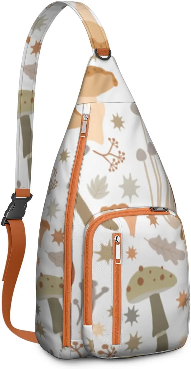 Shoulder Sling Crossbody Casual Chest Bag For Travel Sports Running,Backpack for Men & Women Lightweight Sports BagCrossbody Concealed Carry,Mushroom Shoulder Bag Waterproof Chest Bag