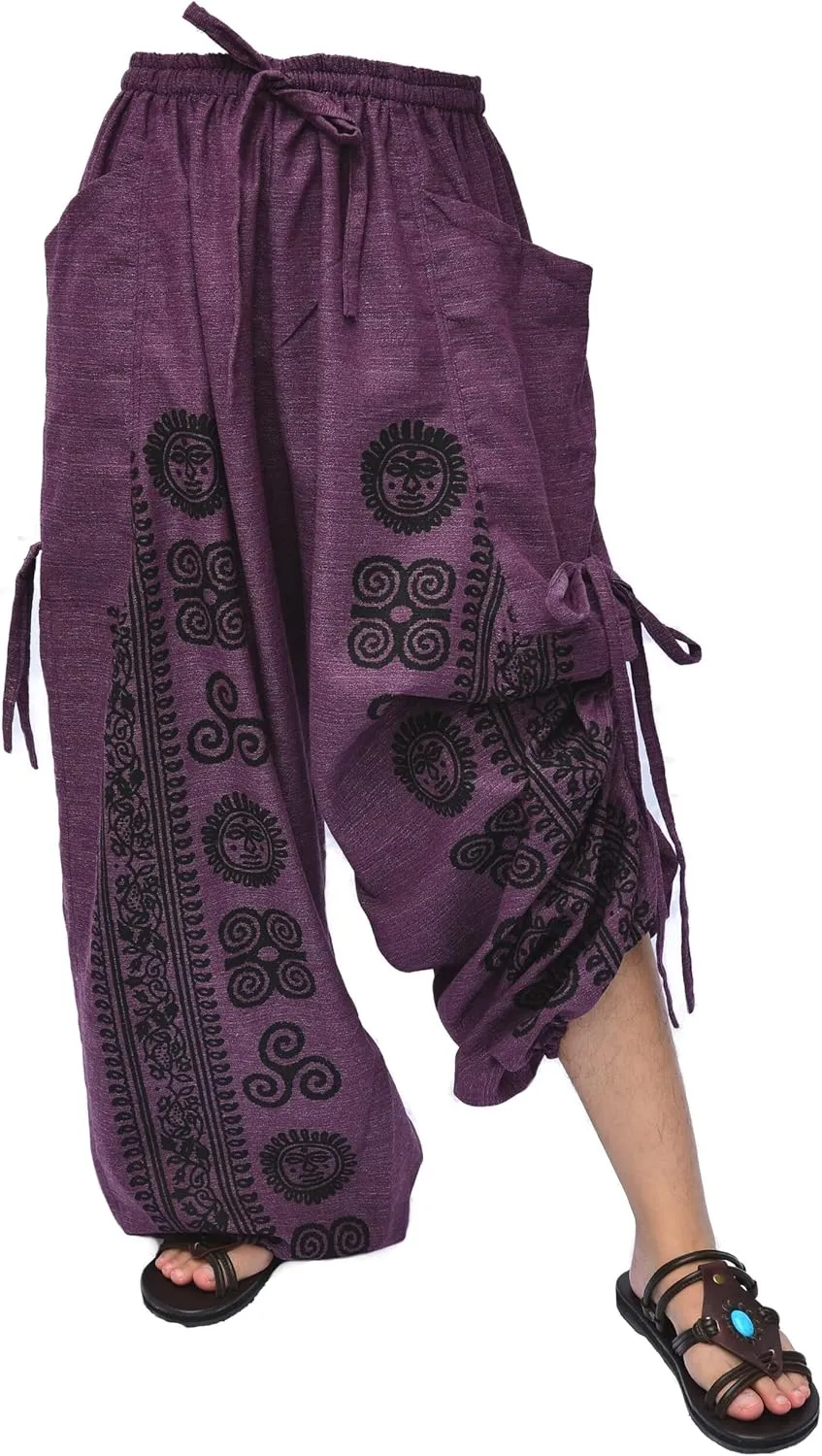 Siamrose Casual Yoga Harem Pants Men Women Baggy Lounge Trousers, 2 Pockets Adjustable Length