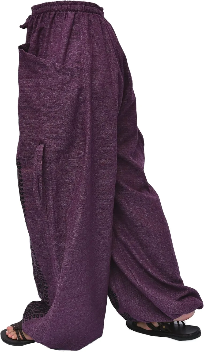 Siamrose Casual Yoga Harem Pants Men Women Baggy Lounge Trousers, 2 Pockets Adjustable Length
