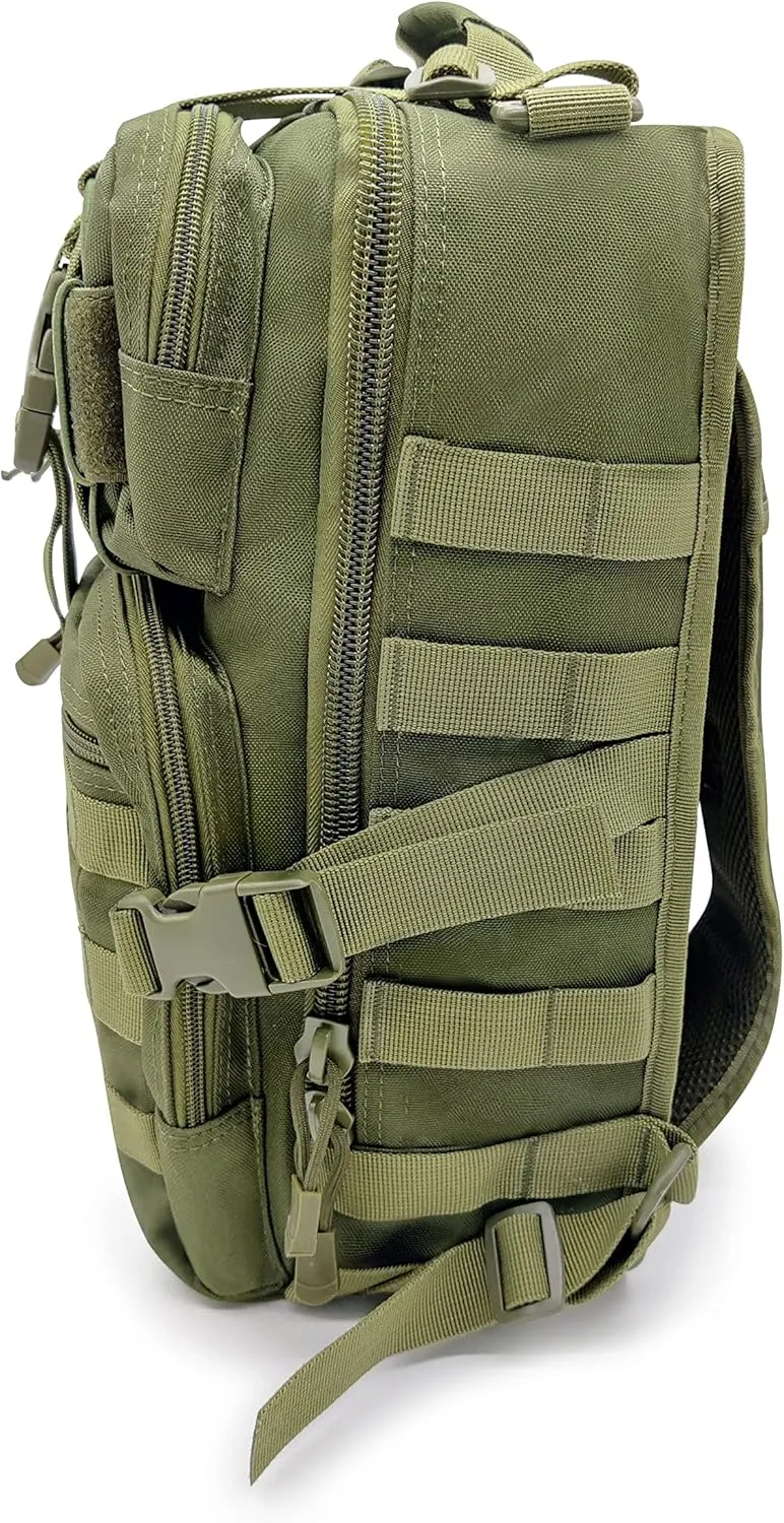 Silfrae Tactical Sling Bag Pack Crossbody Tactical Rover Sling Pack Military Single Shoulder Backpack Pack Range Bags (Army Green)