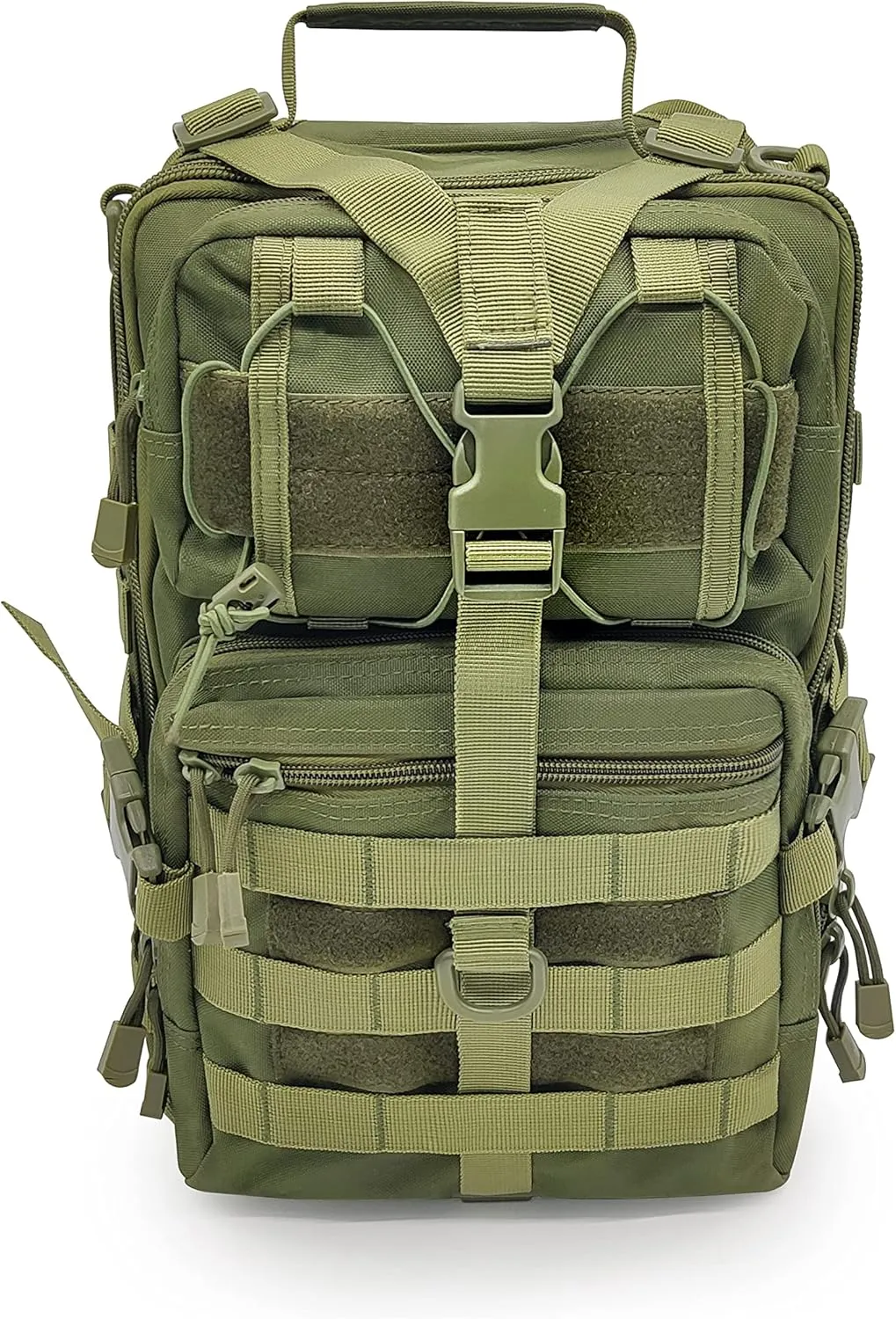 Silfrae Tactical Sling Bag Pack Crossbody Tactical Rover Sling Pack Military Single Shoulder Backpack Pack Range Bags (Army Green)