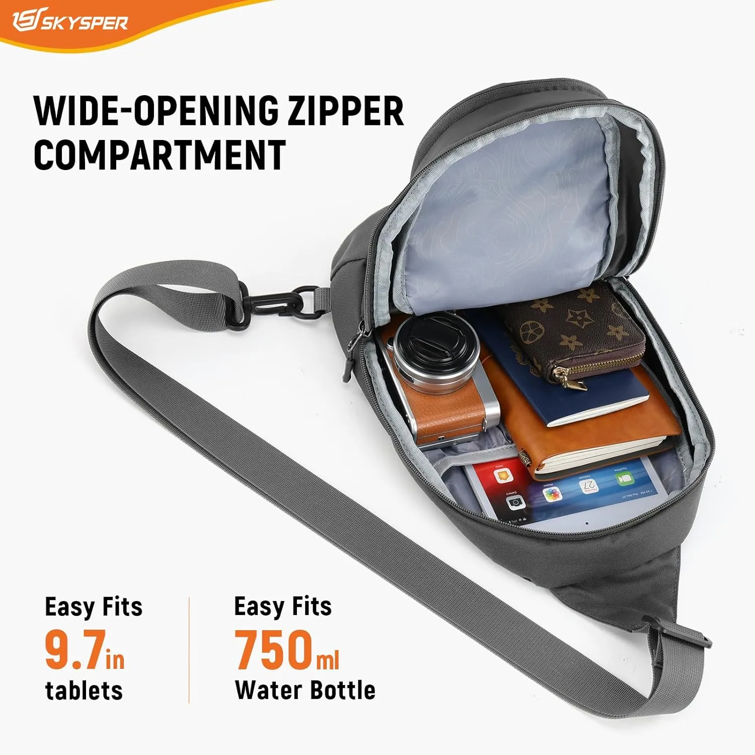 SKYSPER Sling Bag RFID Crossbody Sling Backpack Travel Cross Body Bag Shoulder Sling Daypack