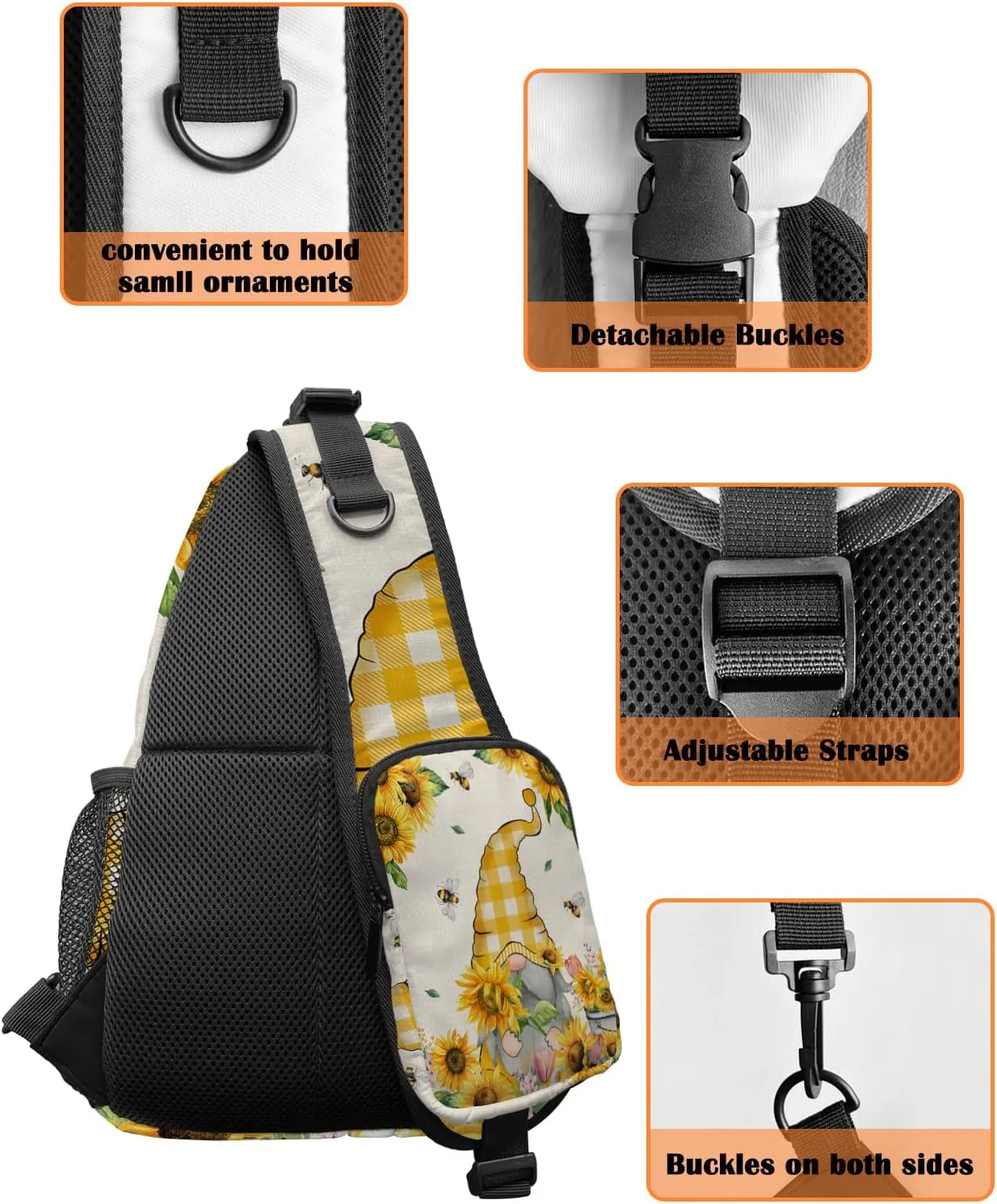 Sling Bag Crossbody Bag for Women Men Waterproof Hiking Backpack Lightweight Chest Shoulder Bag Daypack for Travel