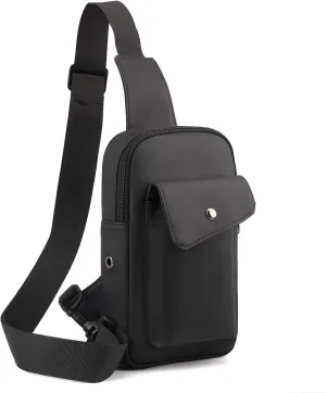 Sling Bag Crossbody Small Daypack: Anti-theft Travel Shoulder Mini Backpack Black- Women Men