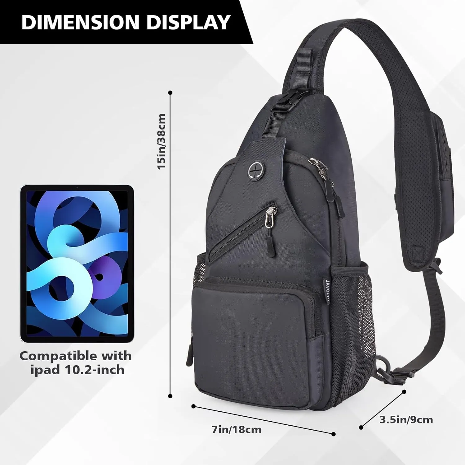 Sling Bag for men Crossbody Shoulder Backpack Chest Bag Travel Hiking Daypack