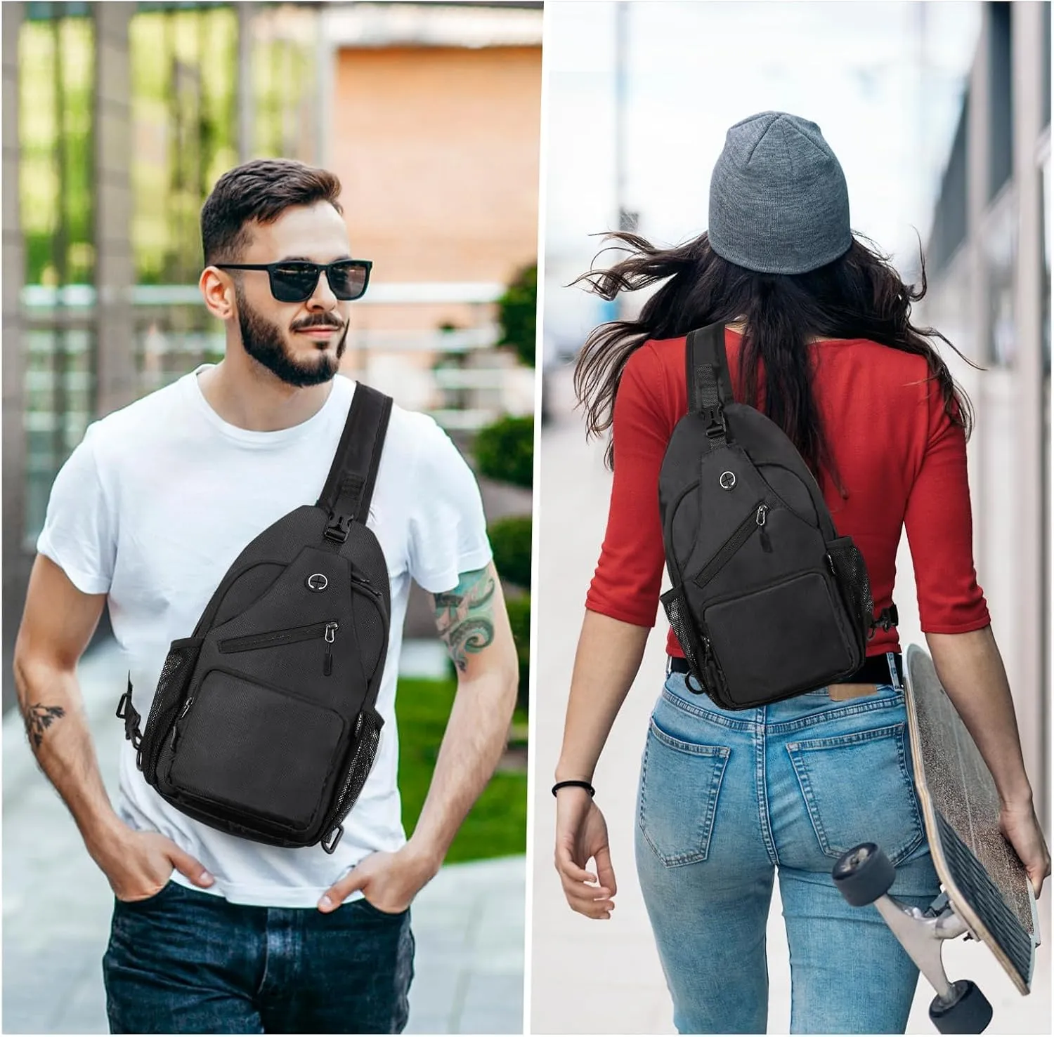 Sling Bag for men Crossbody Shoulder Backpack Chest Bag Travel Hiking Daypack