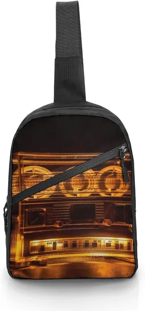 Sling Bag for Men Women Illuminated Audio Tape Sling Backpack Chest Bag Casual Daypack Crossbody Bag for Travel
