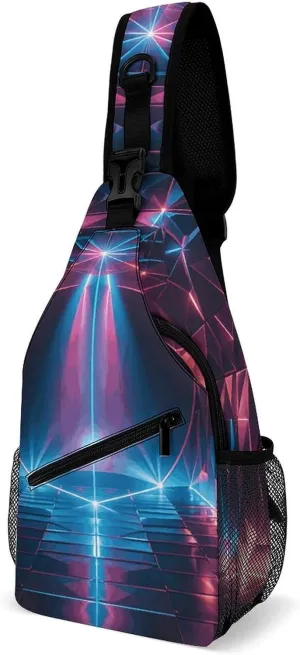 Sling Bag for Men Women Laser Light Chest Bag Casual Crossbody Bag Sling Backpack for Travel Daypack
