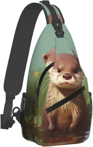 Sling Bag for Women Men Chest Bag Cute otter Crossbody Bag Small Sling Backpack Fanny Packs Hiking Daypack