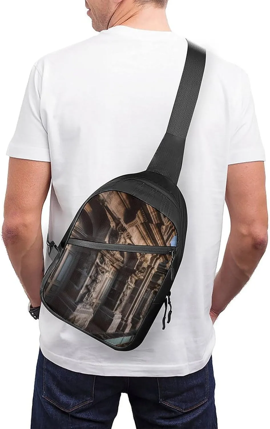 Sling Bag for Women Men Crossbody Sling Backpack Fruit And Spoon Chest Bags Shoulder Backpack Travel Hiking Daypack