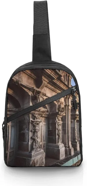 Sling Bag for Women Men Crossbody Sling Backpack Fruit And Spoon Chest Bags Shoulder Backpack Travel Hiking Daypack