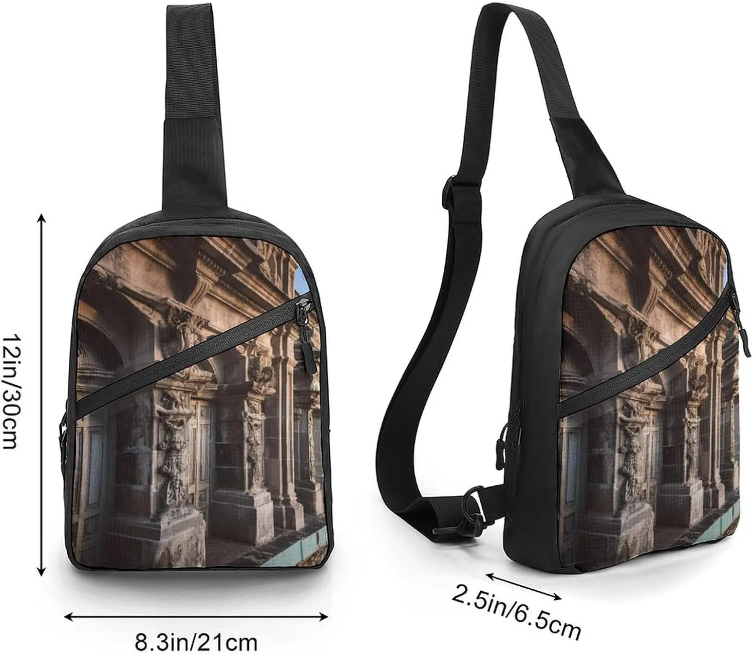 Sling Bag for Women Men Crossbody Sling Backpack Fruit And Spoon Chest Bags Shoulder Backpack Travel Hiking Daypack