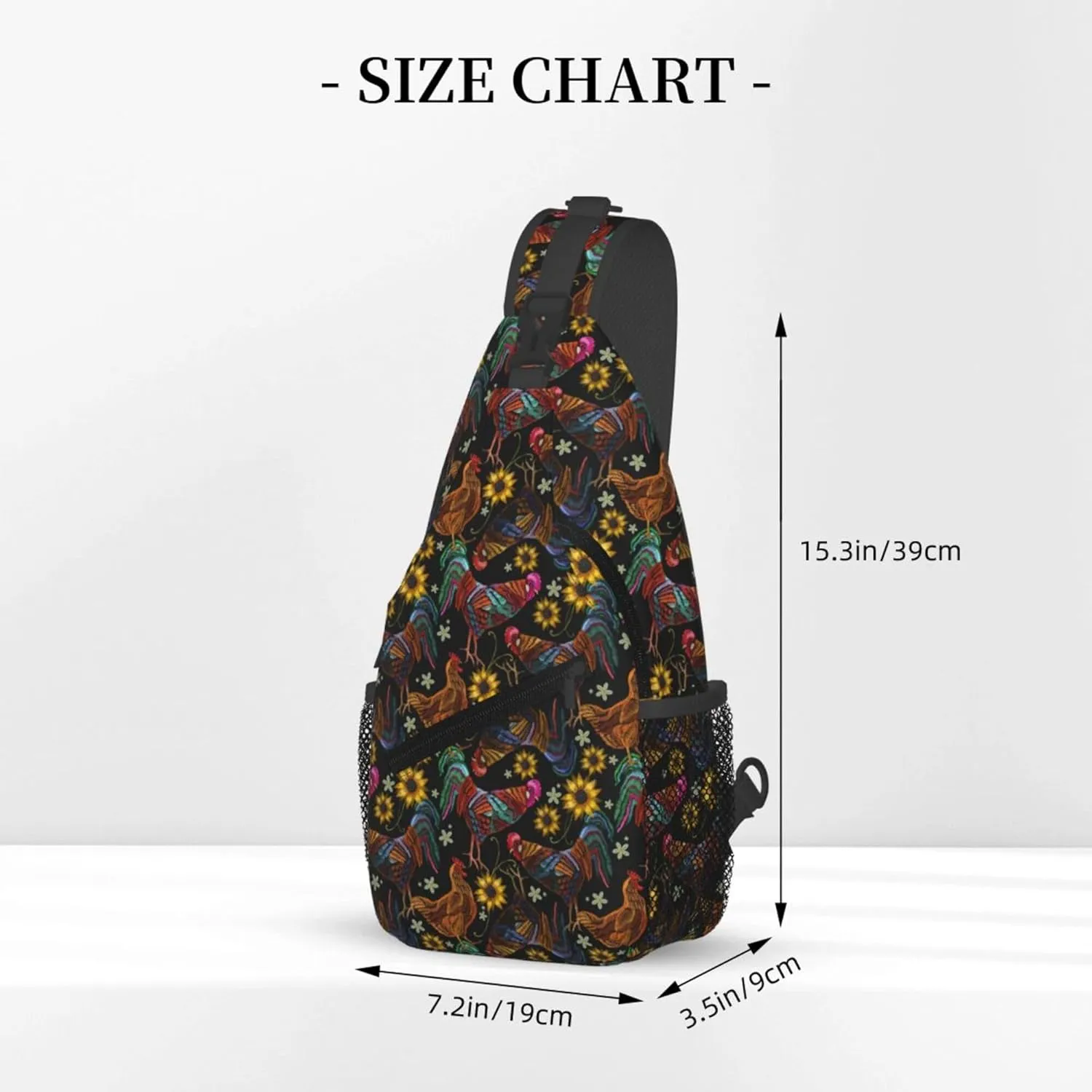 Sling Bag For Women Men Rooster Crossbody Backpack Sling Backpack For Travel Hiking Daypack Chest Bag