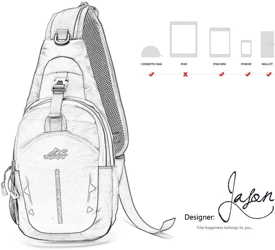 Sling Bag, Shoulder Backpack Chest Pack Causal Crossbody Daypack for Women Men