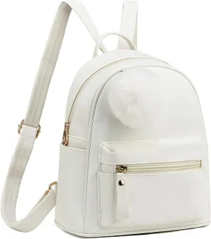 Small Backpack Purses for Women Mini Backpacks for Girls Kids PU Leather School Bookbags with Panda Coin Purse Set