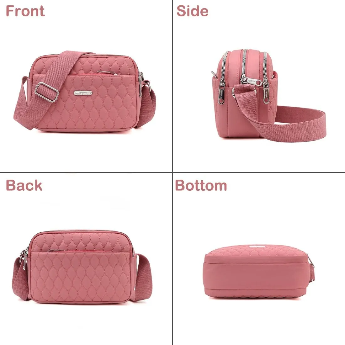Small Crossbody Bags Quilted Purse Mini Light Nylon Cell Phone Cross Body Wallet for Women Ladies