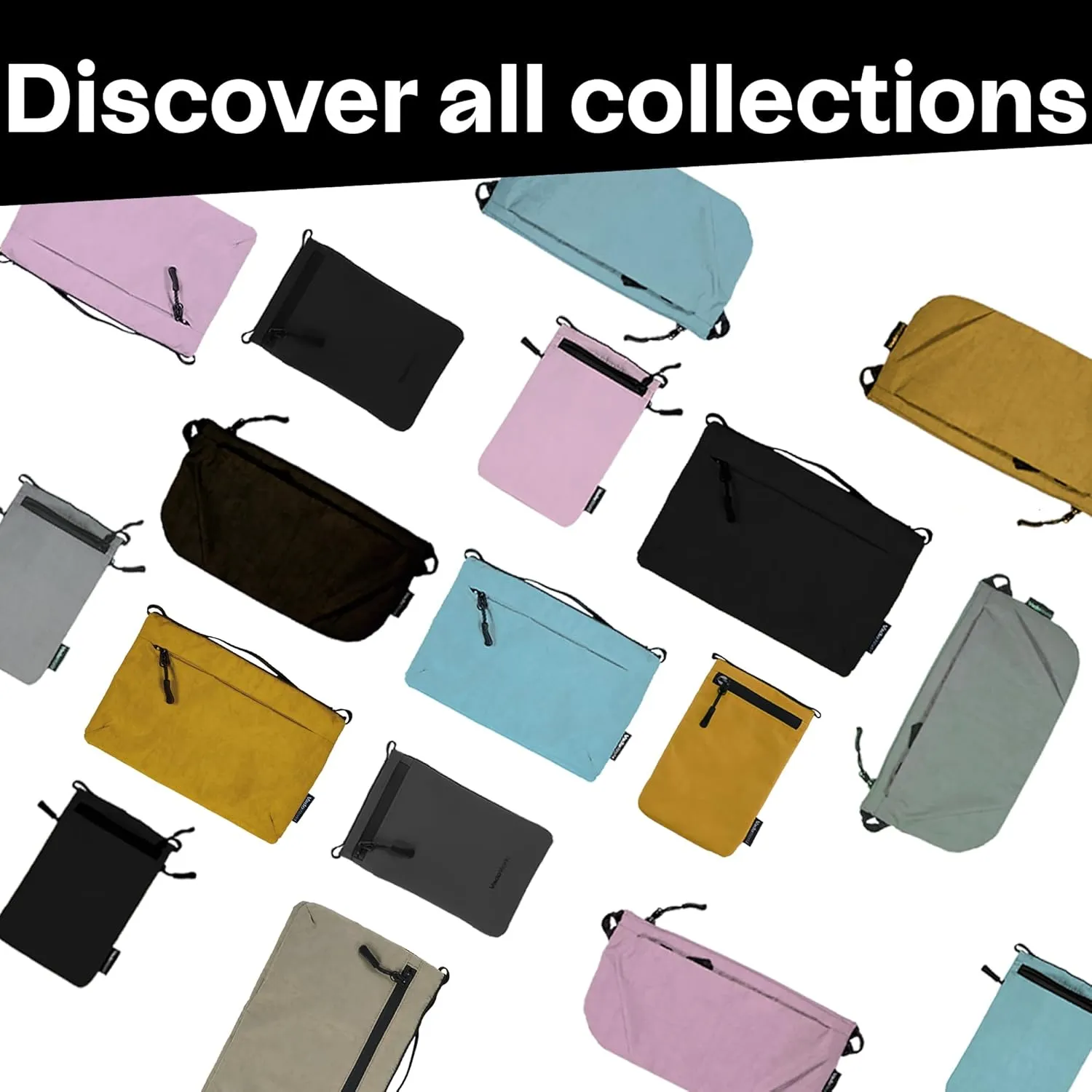 Small Nylon Crossbody Bags for Women Men, Foldable Lightweight Sacoche with Zippers Sling Bag with Adjustable Strap