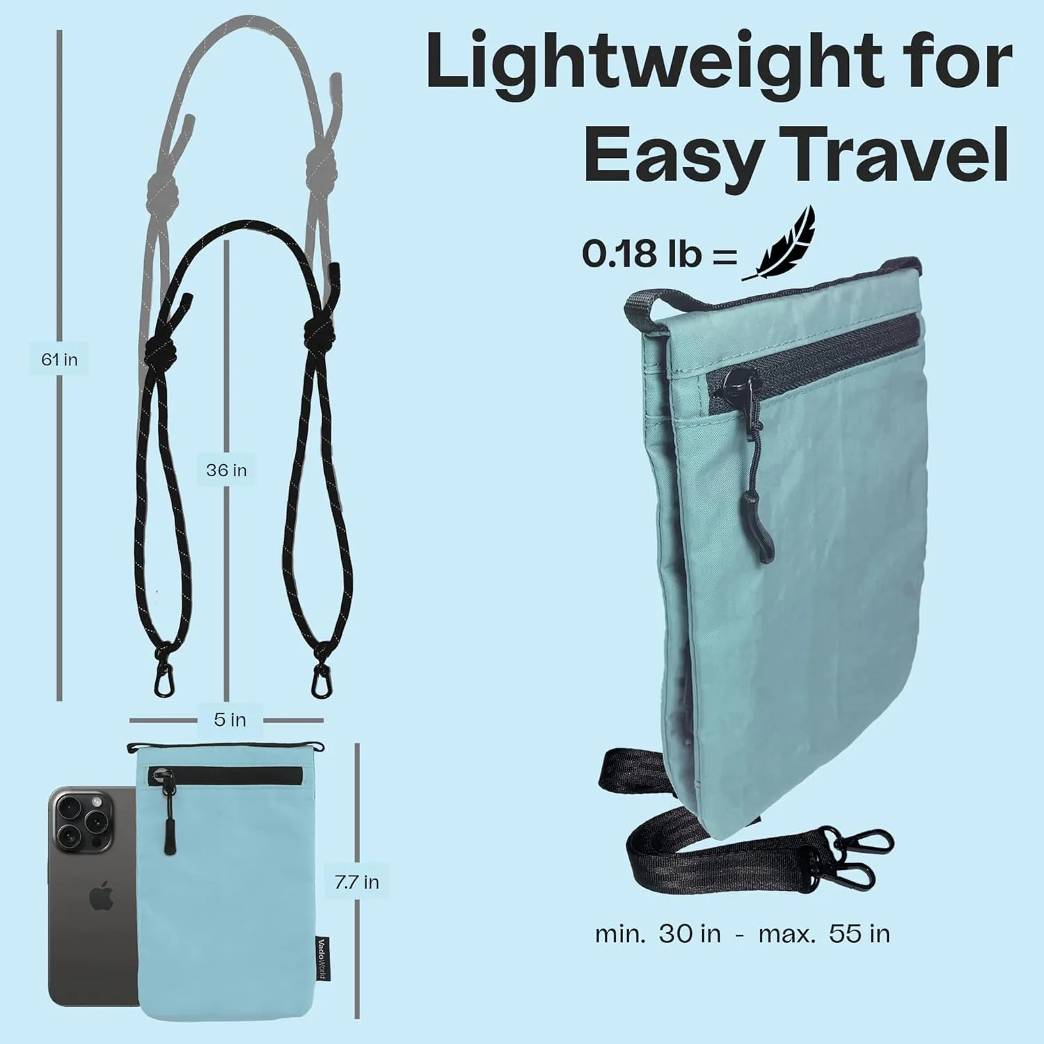 Small Nylon Crossbody Bags for Women Men, Foldable Lightweight Sacoche with Zippers Sling Bag with Adjustable Strap