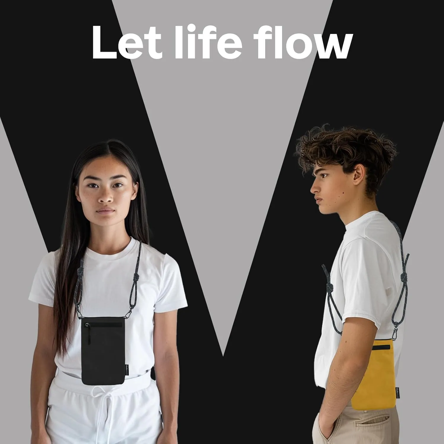 Small Nylon Crossbody Bags for Women Men, Foldable Lightweight Sacoche with Zippers Sling Bag with Adjustable Strap
