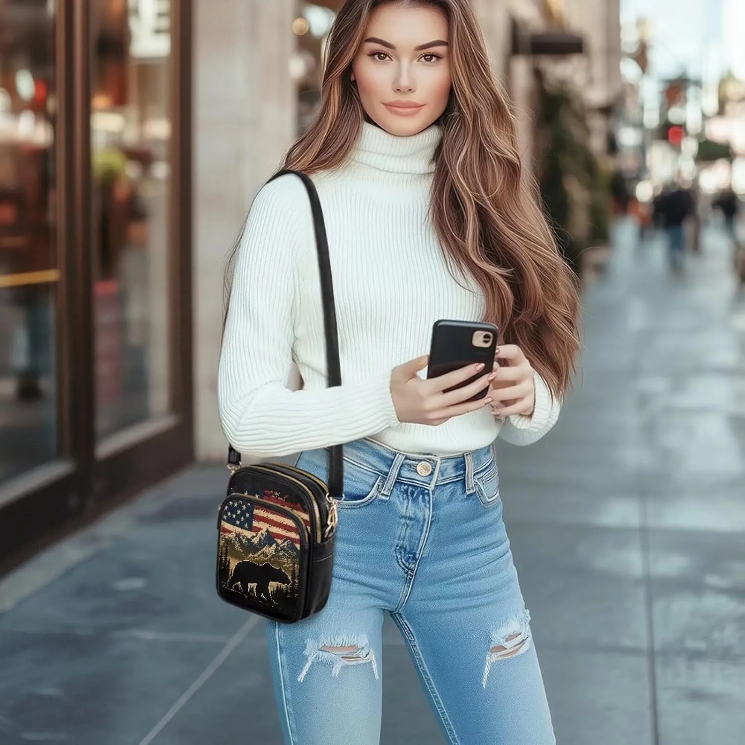 Small Sling Bag for Women Crossbody Purse Womens Crossbody Cell Phone Purse Holder Wallet Satchel Handbags