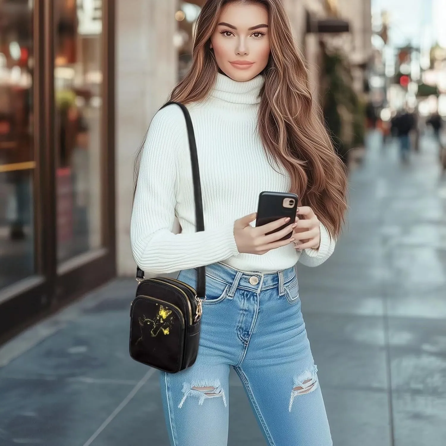 Small Sling Bag for Women Crossbody Purse Womens Crossbody Cell Phone Purse Holder Wallet Satchel Handbags