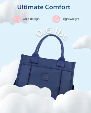 Small Tote Bag with Zipper Tote Bag for Women Nylon Satchel Hobo Bag Messenger Bag