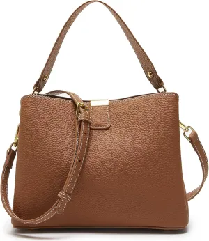 Small Women Genuine Leather Bucket Shoulder Bag Soft Crossbody Purses for Lady Handbag