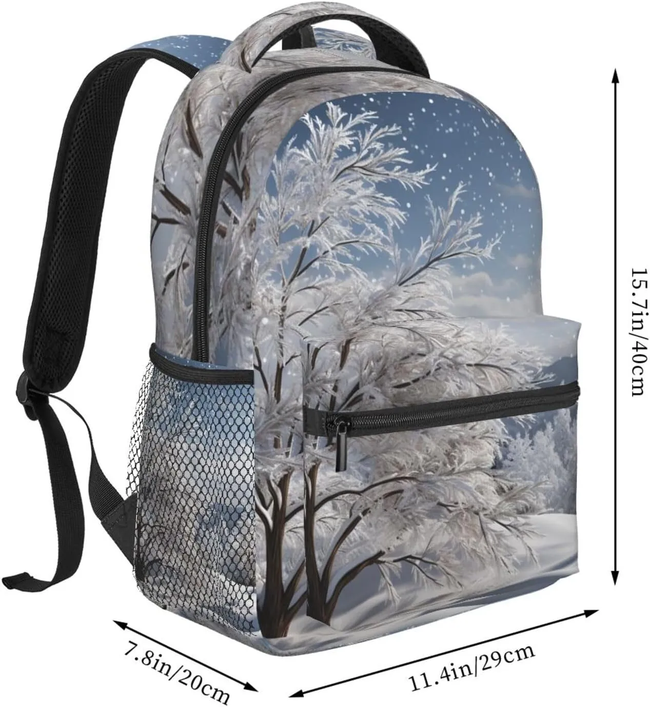 Snowflake Pine Tree Backpack for Men Women Casual Daypack Laptop Backpack Computer Bag Travel Laptop Bag