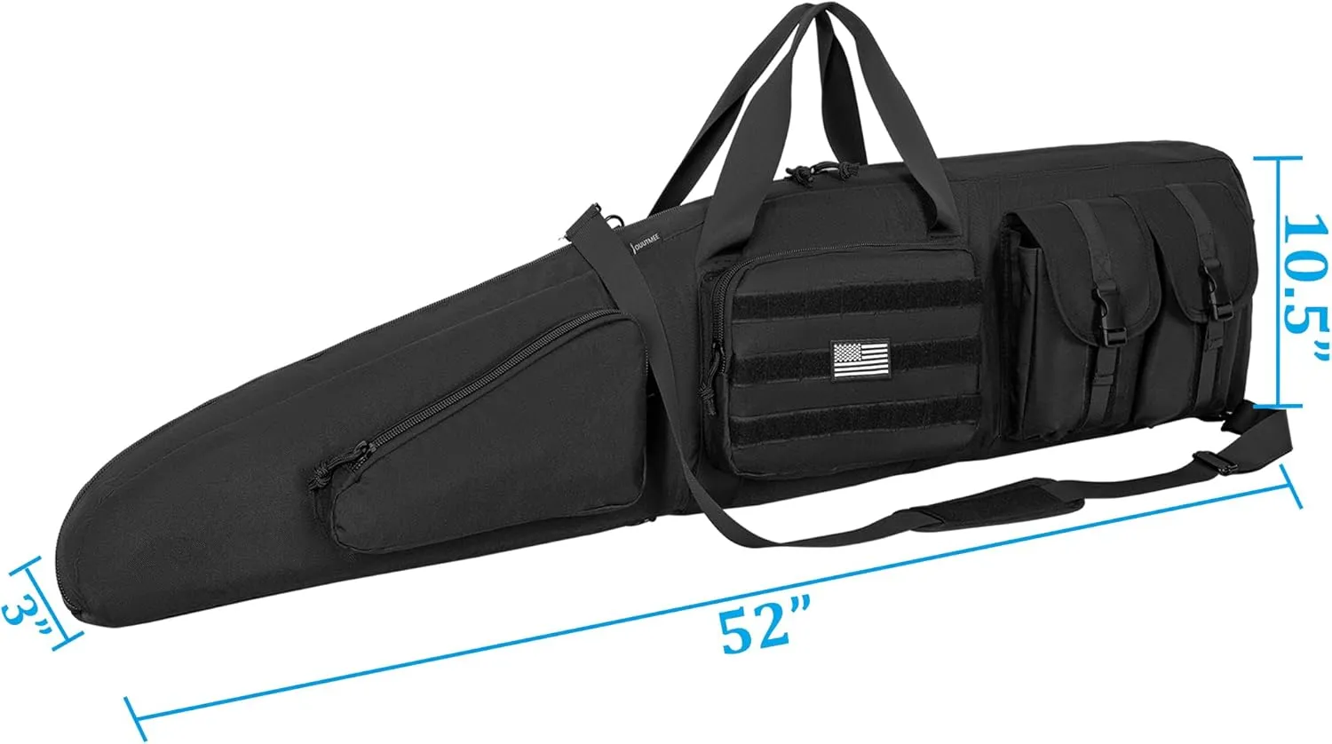 Soft Double Shotgun Rifle Case 38"/42"/46"/52" Long Rifle Bag for Hunting Shooting Range, Firearm Transportation, With Multiple Magazine Holder Pouches