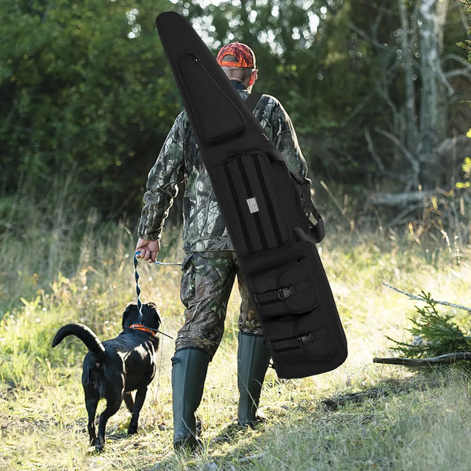 Soft Double Shotgun Rifle Case 38"/42"/46"/52" Long Rifle Bag for Hunting Shooting Range, Firearm Transportation, With Multiple Magazine Holder Pouches