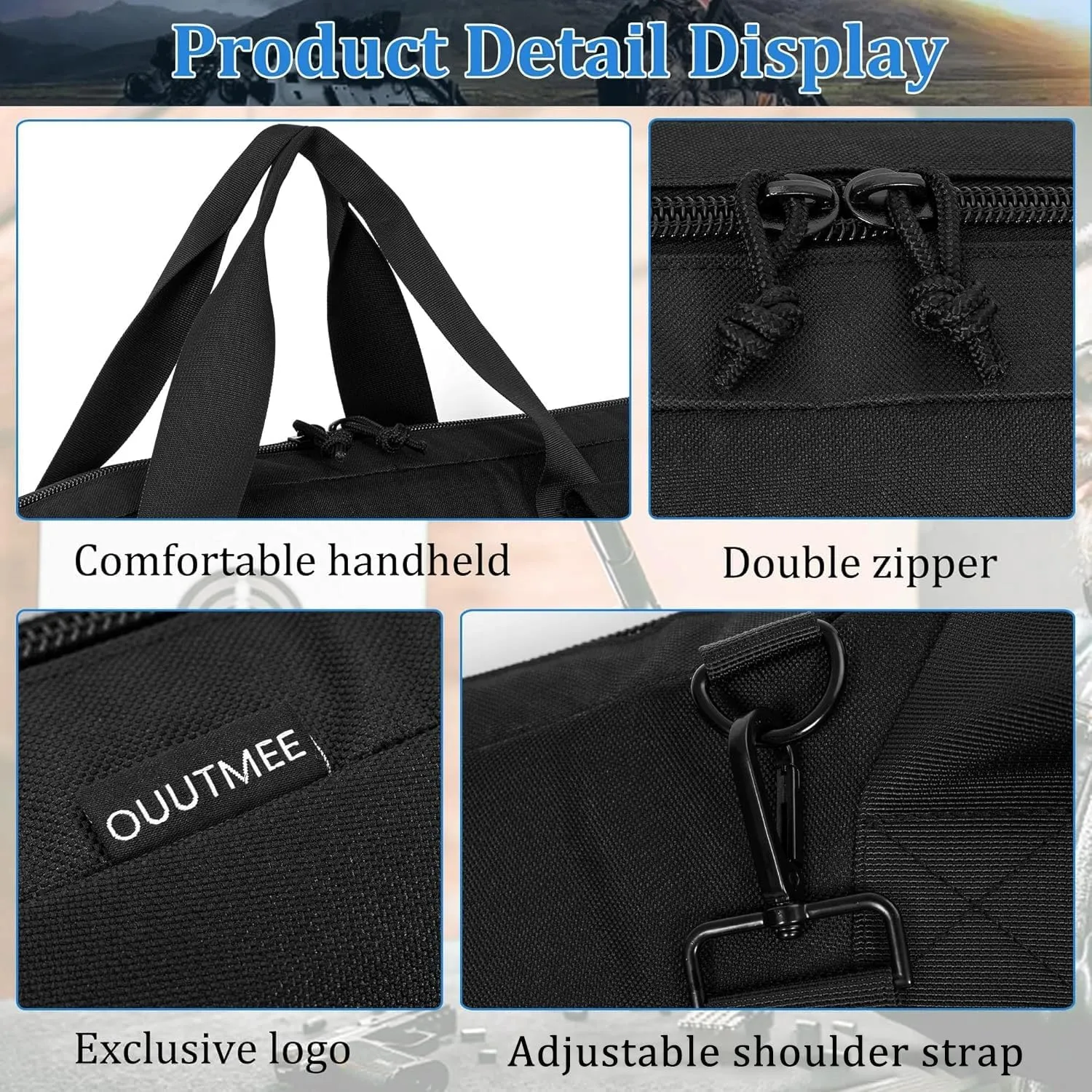 Soft Double Shotgun Rifle Case 38"/42"/46"/52" Long Rifle Bag for Hunting Shooting Range, Firearm Transportation, With Multiple Magazine Holder Pouches