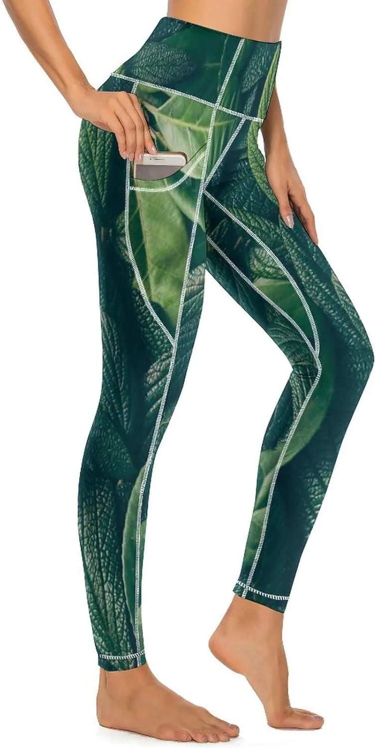 Soft Tummy Control Yoga Pants with Pockets, Women High Waist Leggings(S-2XL)